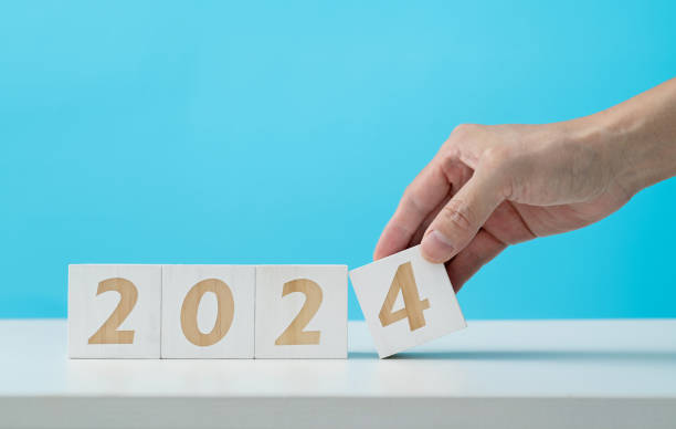 istock Wooden blocks with number 2024 1491417268