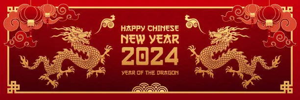 Vector illustration of Happy chinese new year banner