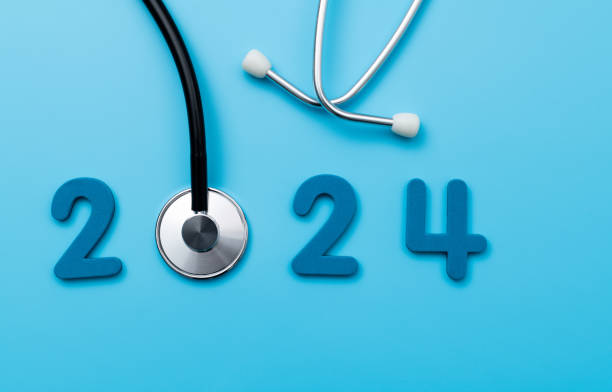 istock Stethoscope and number 2024 on blue background 1491417391