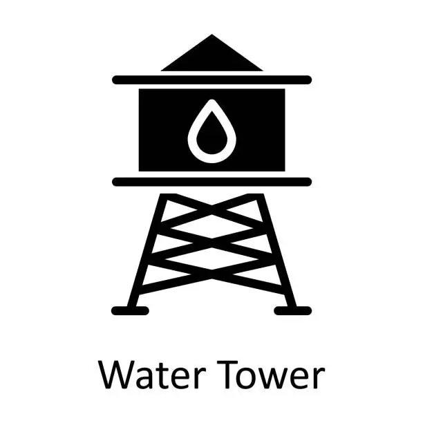 Vector illustration of Water Tower  vector    Solid Icon Design illustration. Agriculture  Symbol on White background EPS 10 File