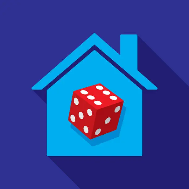 Vector illustration of House Die Icon Flat 2