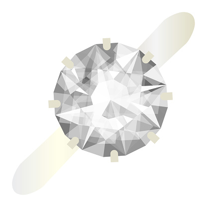 Illustration of a ring with a diamond gem