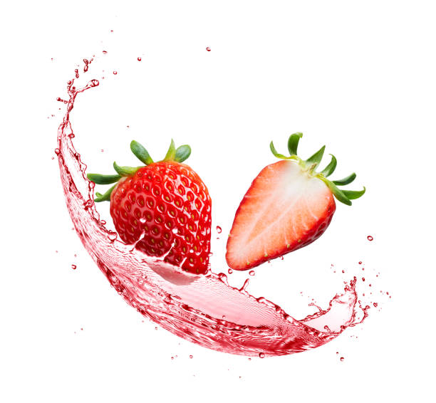 istock Strawberry juice splashing with its fruits isolated 1491426410