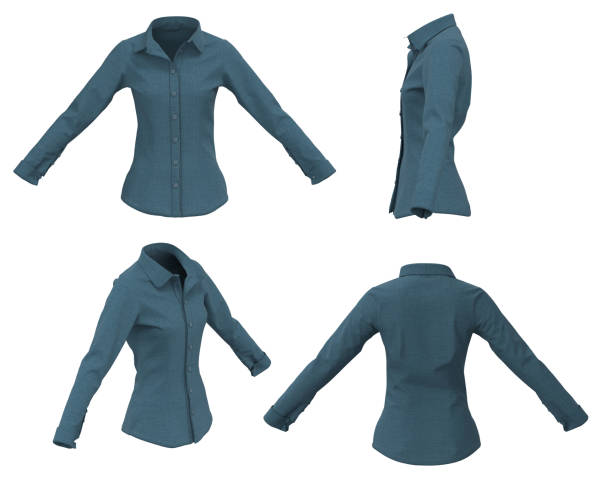 istock Woman Shirt. Button down shirt. Denim Shirt 1491428294