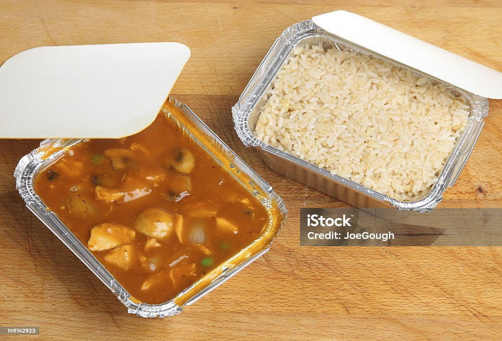 Arroz refeições consumidas fora do restaurante chinês Curry & - Royalty-free Comida de Viagem Foto de stock