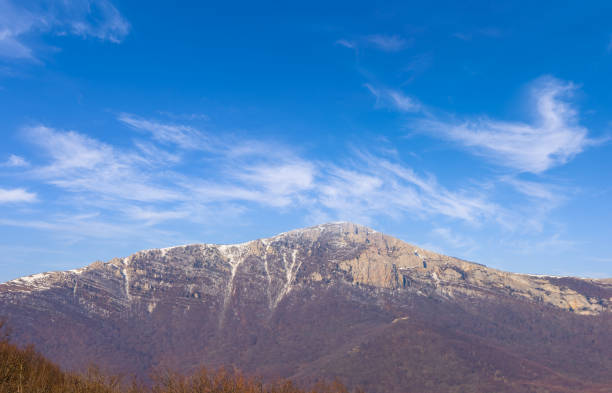 istock mountain valley under blue sky, wide mountain valley landscape 1491431496