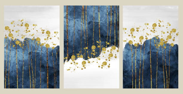 istock 3d abstract marble modern wallpaper for canvas wall decor. Golden, blue, turquoise, and gray background. Resin geode and abstract art, functional art, like watercolor geode painting. 1491431653
