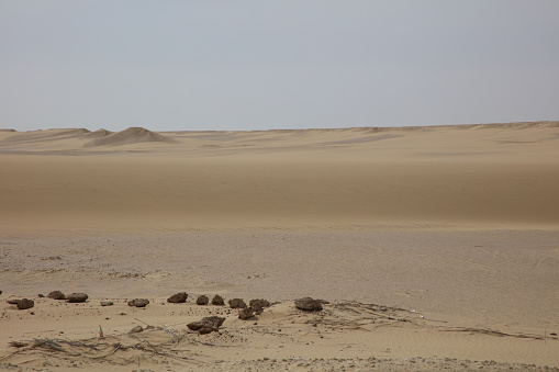 desert and sand dunes on a cloudy day