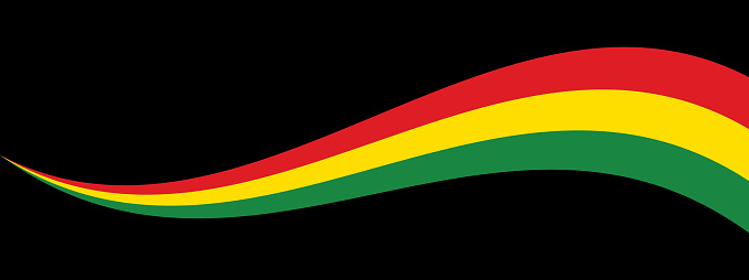 Red, yellow and green colored background as the colors of Black History Month flag. Flat design illustration.