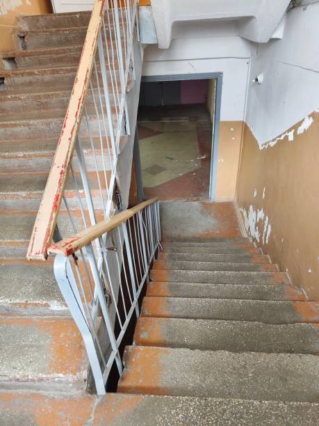 istock Old unfinished building interior and stair 1491434418