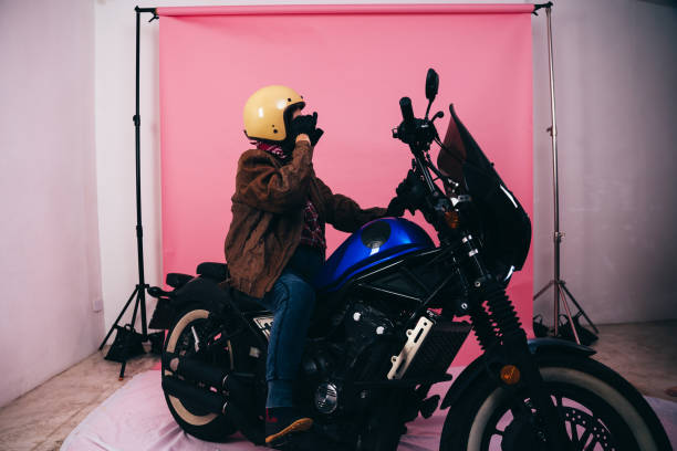Grandma likes to ride a motorcycle after retirement