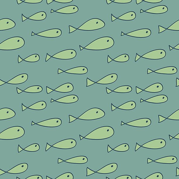 fishy seamless pattern vector art illustration