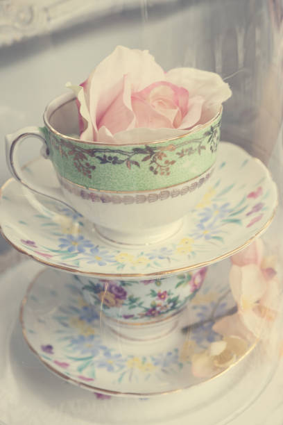 Elegant vintage English bone china crockery.