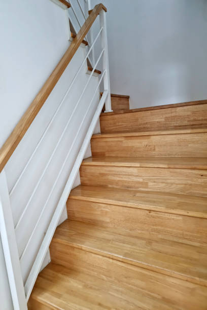 istock Contemporary wooden staircase inside the house 1491449995
