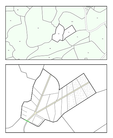 Land Plot Plan Map Technical Scheme Vector Illustration Stock ...