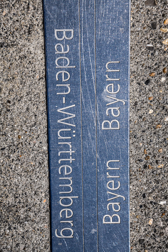 Borderline Separating Baden-Wurttemberg And Bayern In Ulm, Germany