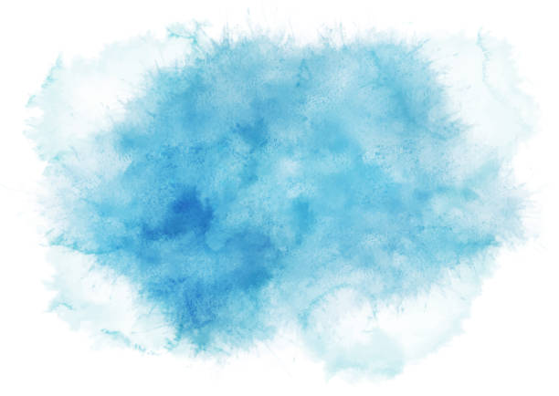 istock Hand painted watercolour texture in shades of blue 1491459106