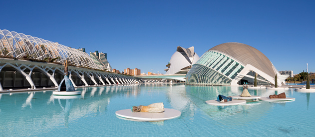 Valencia - The City of Arts - Hemisferic and Palau de les Arts Reina Sofia (Opera House)  designed by Valencian architect Santiago Calatrava.