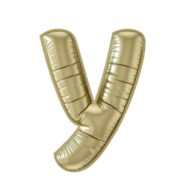istock Letter y balloon gold colored foil lower case on white background 1491461442