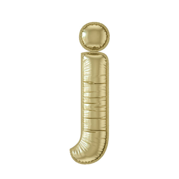 istock Letter j balloon gold colored foil lower case on white background 1491461684