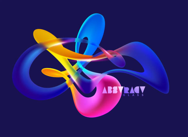 istock 3D colorful twisted lines. Liquid and glass geometric shapes. 1491462621