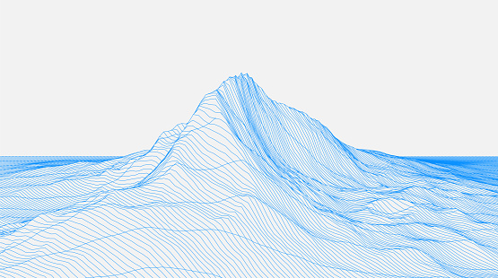 abstract mountain line wireframe cyber scene pattern background
