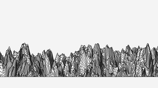 abstract cyber concept mountain landscape wireframe pattern background
