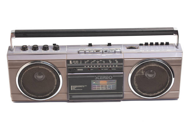 istock Retro portable stereo cassette recorder from 80s. 1491463862