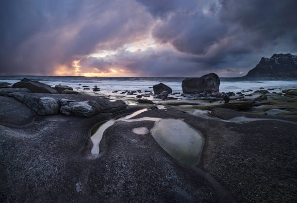 istock Norwegian sea at sunset. 1491464418
