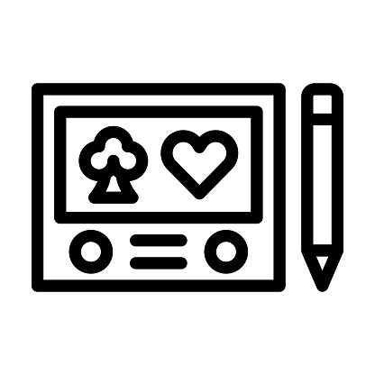Etch A Sketch Vector Thick Line Icon For Personal And Commercial Use.