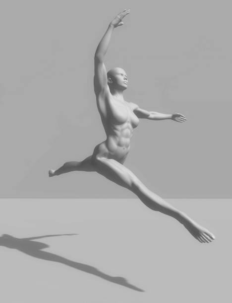 istock 3D modern art of female figure in ballet pose 1491466278