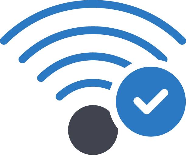 wi -fi - check mark点のイラスト素材／クリップアート素材／マンガ素材／アイコン素材