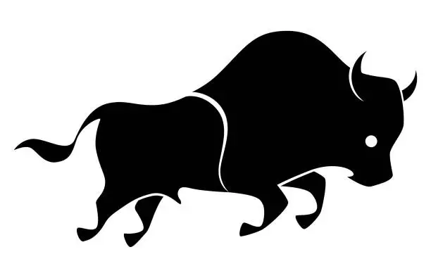 Vector illustration of bison running