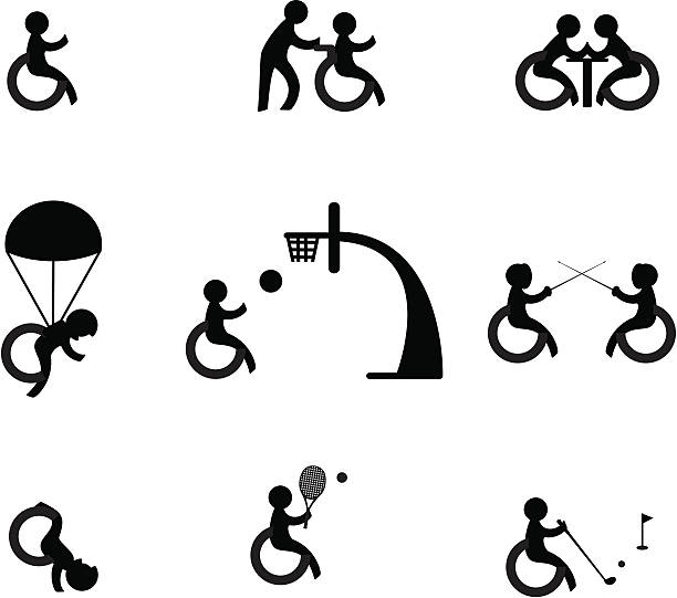 Paralympic athlete or sports for disabled vector art illustration