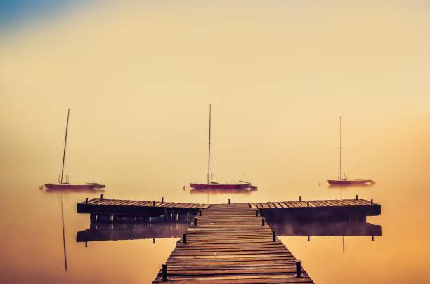 istock Foggy morning on the lake. 1491474740