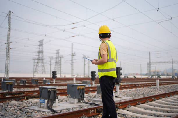 railway engineer - railroad siding imagens e fotografias de stock