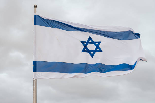 istock Israeli Flag. Cloudy day 1491485007