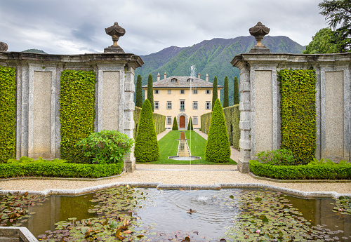Ossucio - The gardens of Villa Balbiano on the waterfront of Como lake.