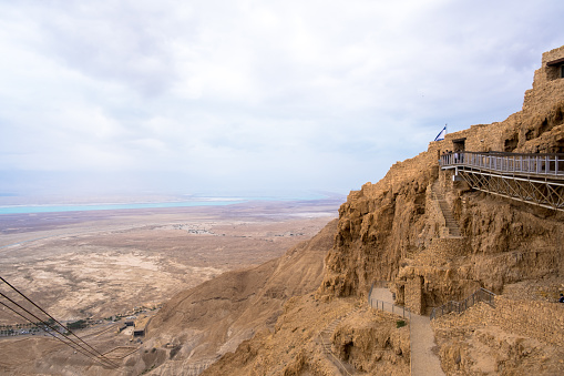 Judaean Desert, Southern District, Israel - 10 April, 2023. Entrance of Masada National Park