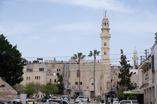 Bethlehem, Palestine - 10 April, 2023. View of the Mosque of Omar or Umar