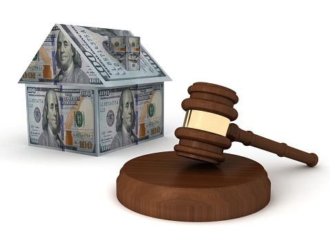 Money dollar USA currency finance house real estate auction gavel