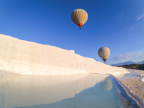 The famous Pamukkale travertines, which especially attract the attention of Japanese tourists