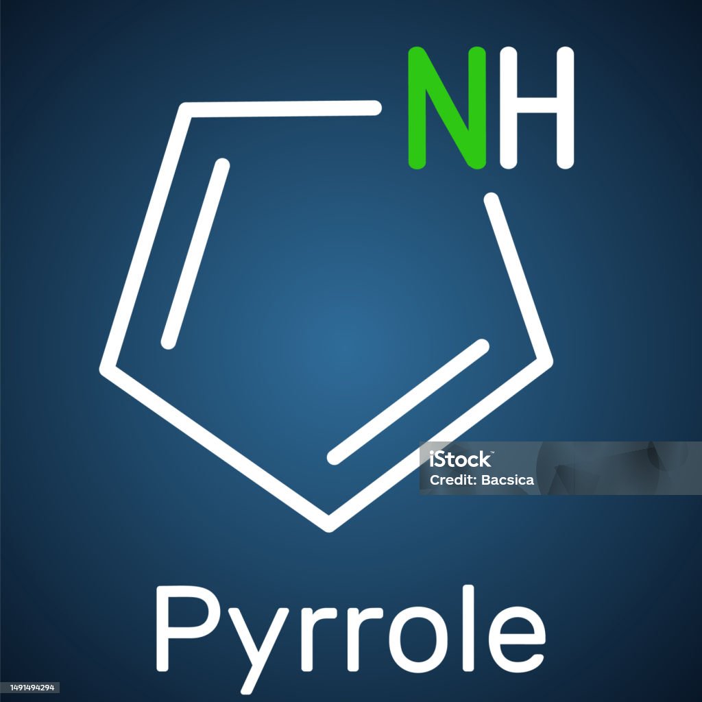 Pirrole Pyrrole Molecule It Is Heterocyclic Aromatic Compound Natural Product ...