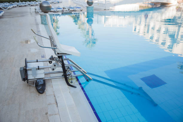 istock Pool lift chair for disabled 1491497262