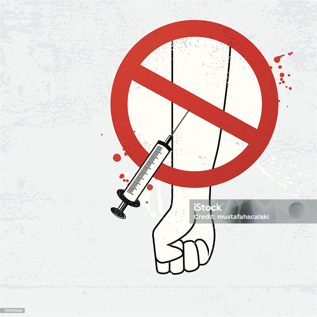 No drug sign Grunge elements and drops are on separate layers. Simple gradient was used on sign. In zip file, you can find aics3 and hi-res jpg. Addict stock vector