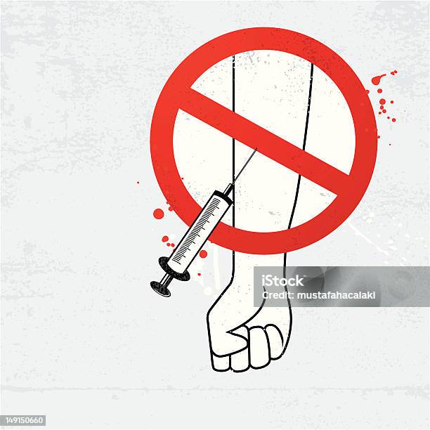 No Drug Sign Stock Illustration - Download Image Now - Addict, Addiction, Blood