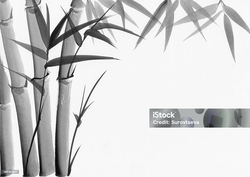 Aquarelle de bambou - Illustration de Bambou libre de droits