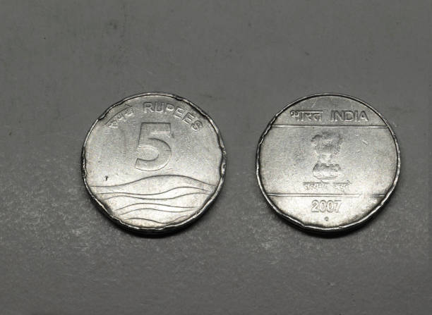 istock old wave five Rupees Coin, Indian Currency, Money, silver five rupees coin 1491510117