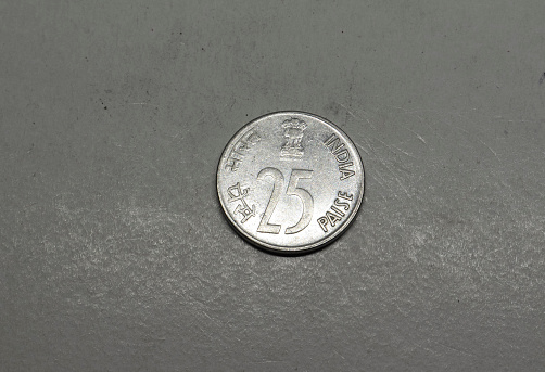 1 markka 1978 coin isolated on white background.