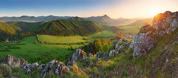 istock Sunset in green mountains - Slovakia forest 149151182